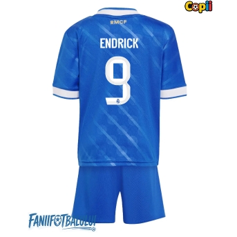 Real Madrid Endrick #9 Echipament de Fotbal Replică 2025-26 Copii Treilea (+ Șorturi)